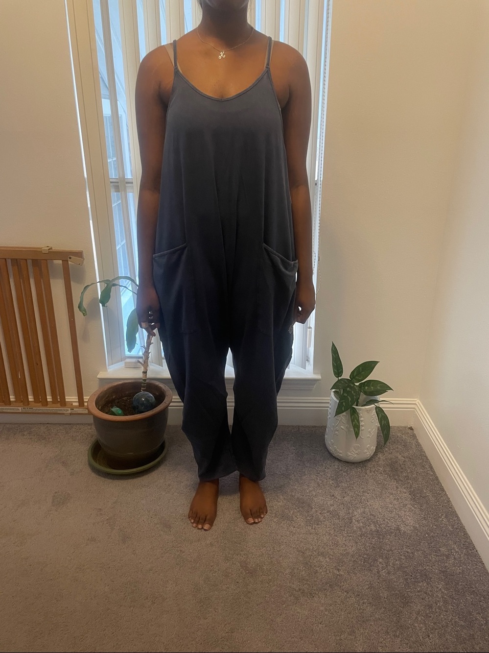 FP Movement by Free People Navy Blue Strappy Jumpsuit